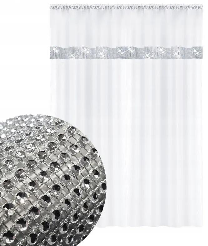 Dekorstudio Jednofarebná záclona GLAMOUR  - Biela - vlastný rozmer Uchytenie závesu: Dekoračné krúžky antracitové, Šírka záclony: 450cm