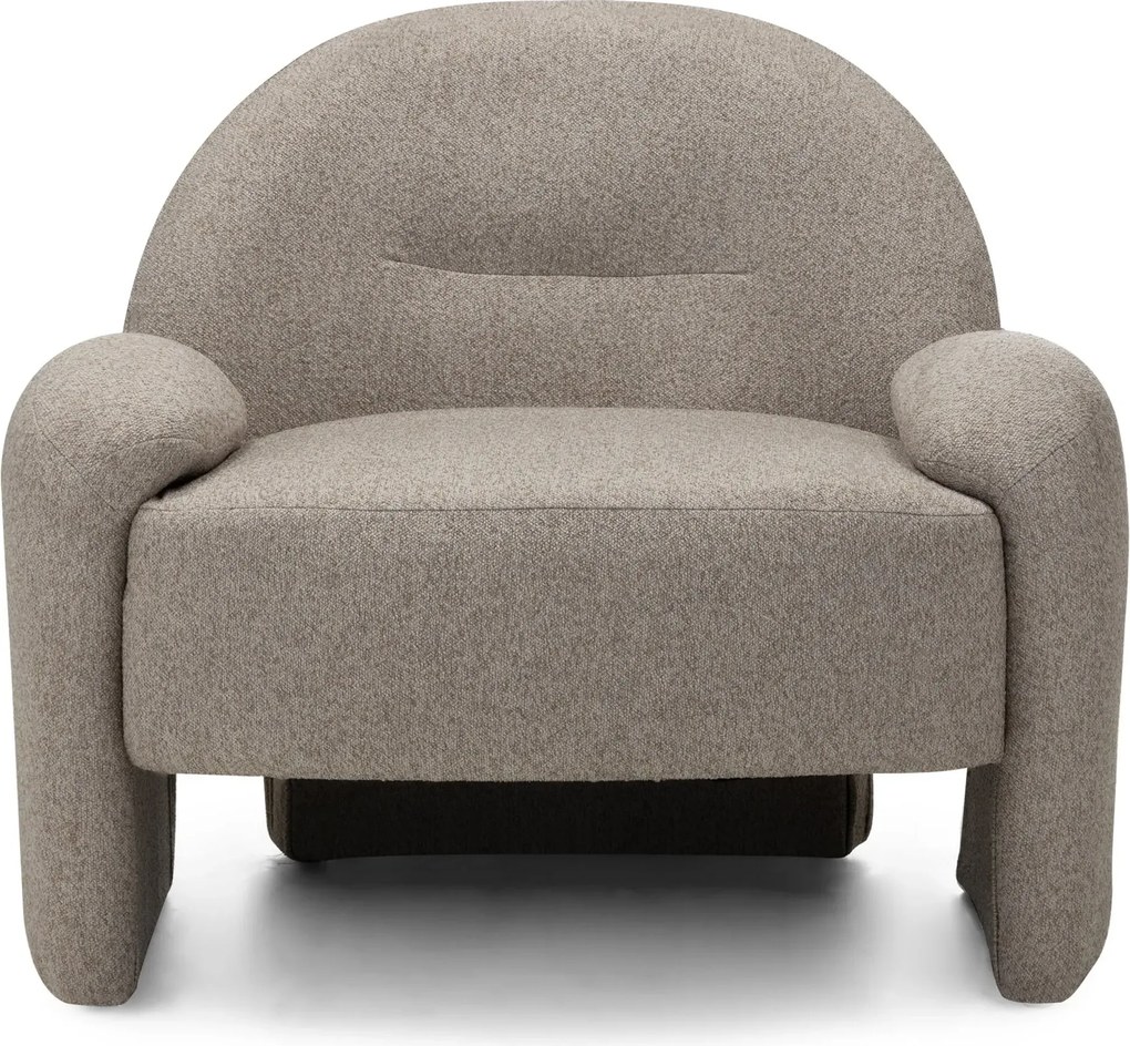 Dizajnové kreslo Sheli bouclé béžovošedé