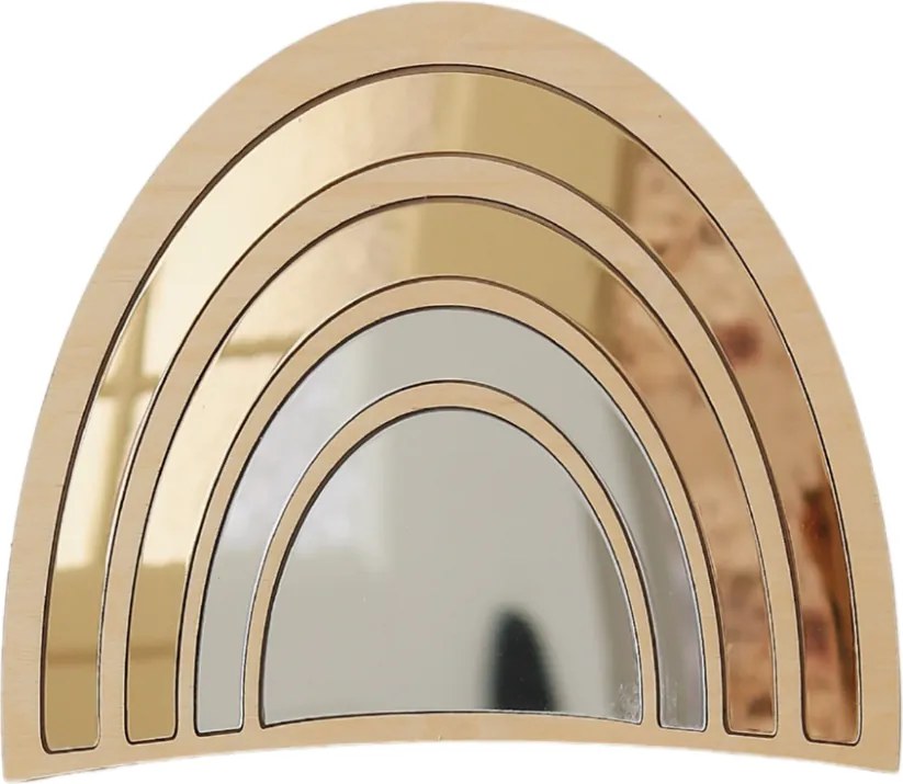 Zrkadlo dúha do detskej izby – akrylové zrkadlo z dreva 29x25 cm