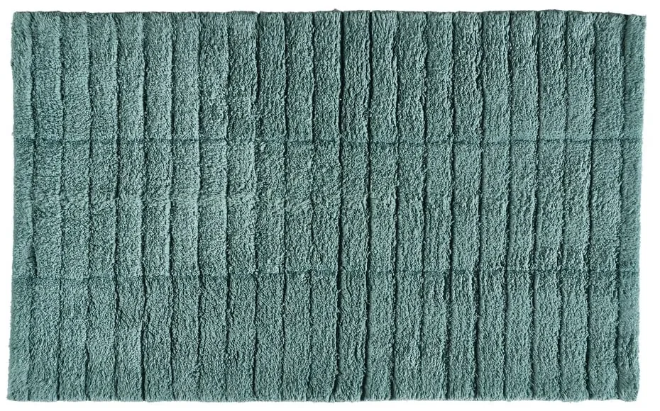 Petrolejovozelená bavlnená kúpeľňová predložka Zone Tiles, 80 x 50 cm