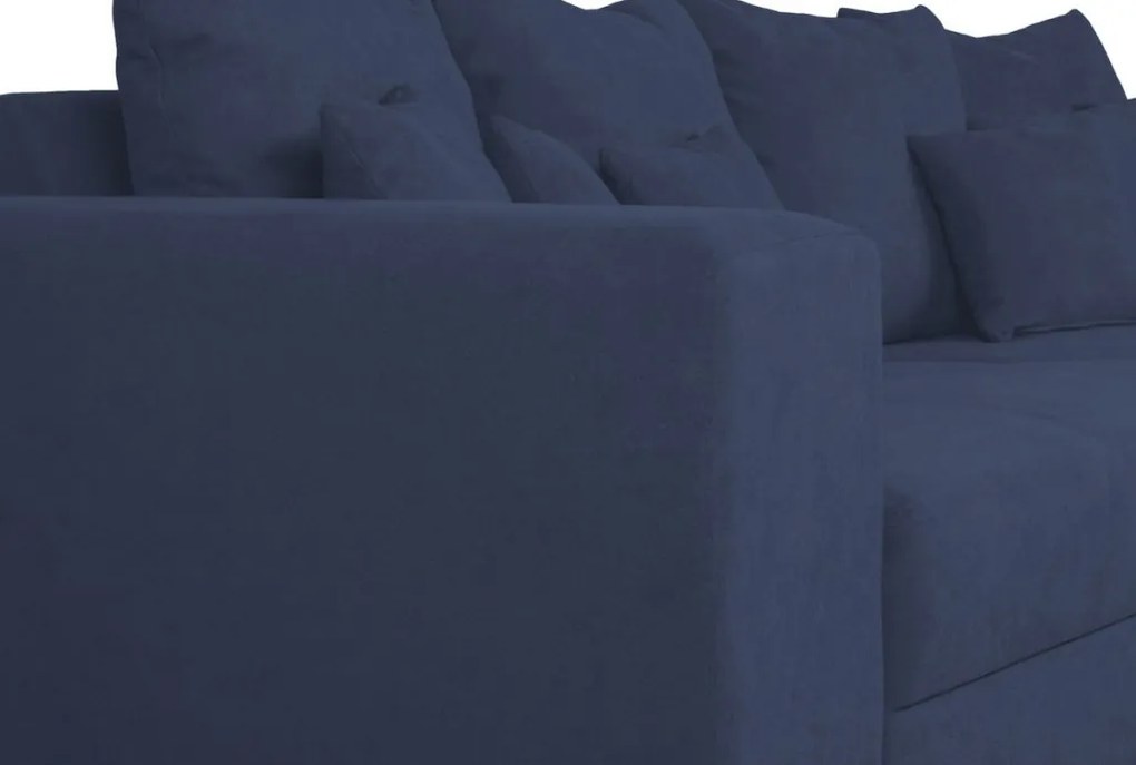 Široká pohovka Rosa, tmavo modrá látka