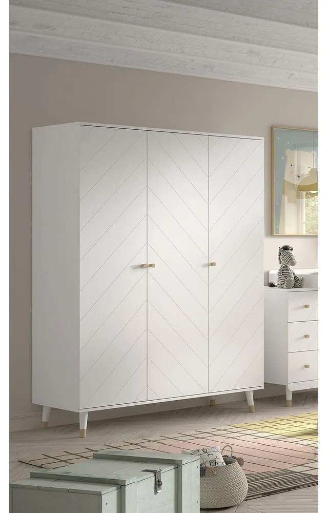 Biela detská šatníková skriňa 150x200 cm BILLY – Vipack