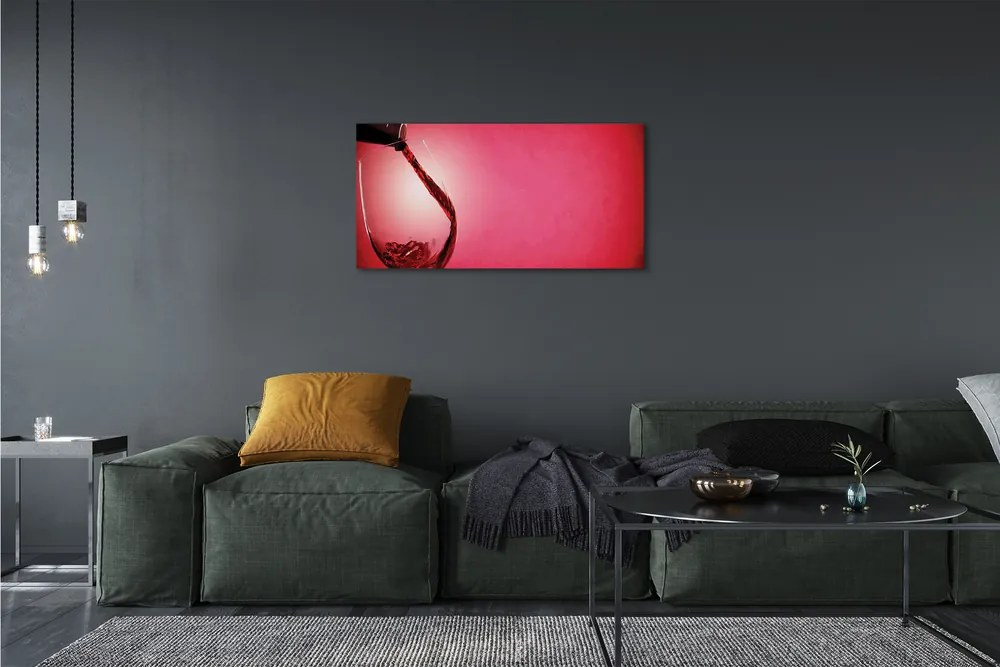 Obraz canvas Červené pozadie sklo na ľavej strane 125x50 cm