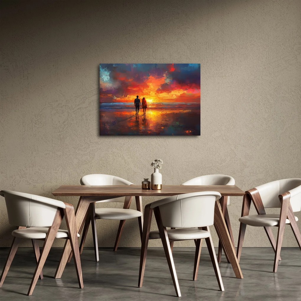 Obraz - Prechádzka na pláži (70x50 cm)