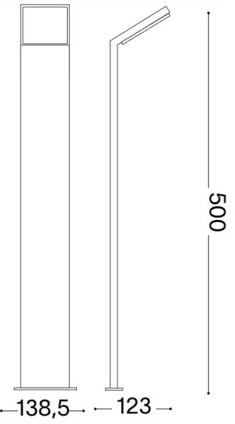 Ideal Lux - LED Vonkajšia lampa STYLE LED/8,5W/230V 50 cm CRI 90 IP54 antracit