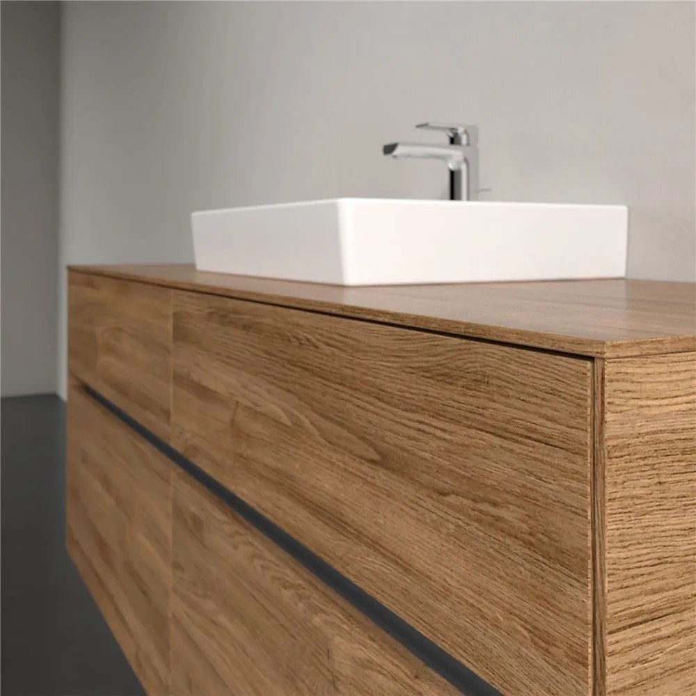 VILLEROY &amp; BOCH Collaro závesná skrinka pod umývadlo na dosku (umývadlo v strede), 4 zásuvky, s LED osvetlením, 1400 x 500 x 548 mm, Oak Kansas, C073B0RH