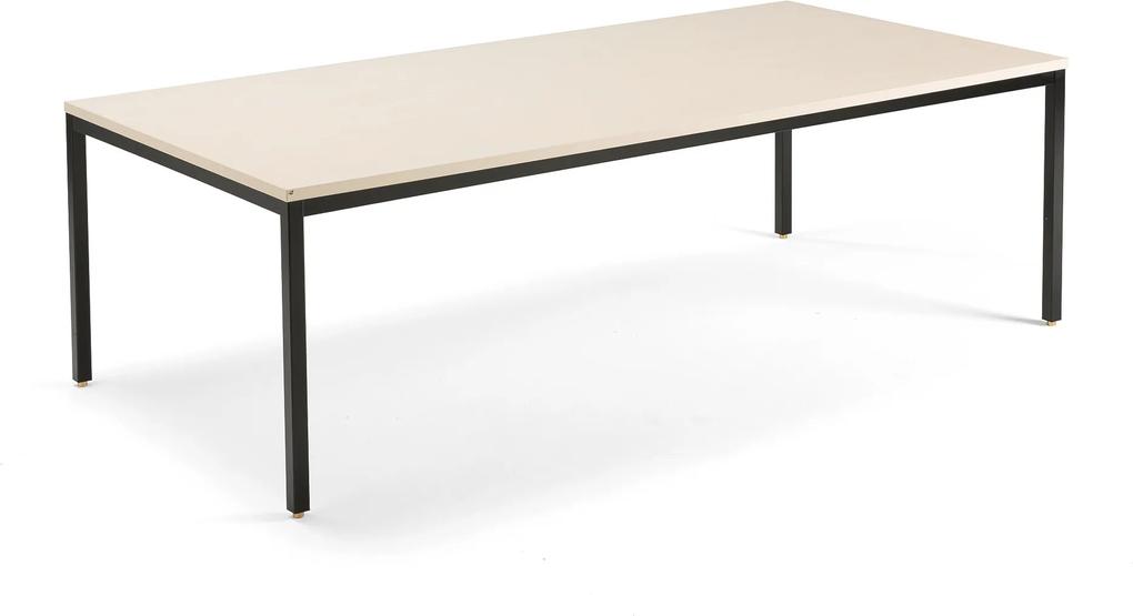 Rokovací stôl Modulus, 2400x1200 mm, 4 nohy, čierna / breza