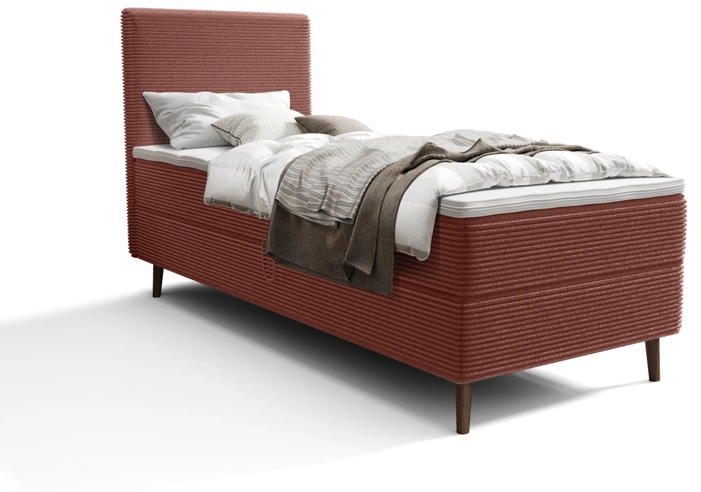 Jednolôžková posteľ 80 cm Napoli Comfort (terakota) (s roštom, bez úl. priestoru). Vlastná spoľahlivá doprava až k Vám domov. 1082481