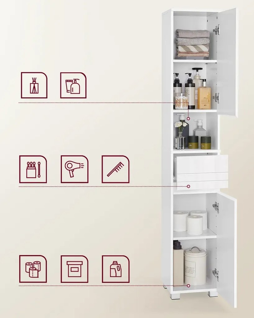 Kúpeľňová skrinka Vasagle Mista biela