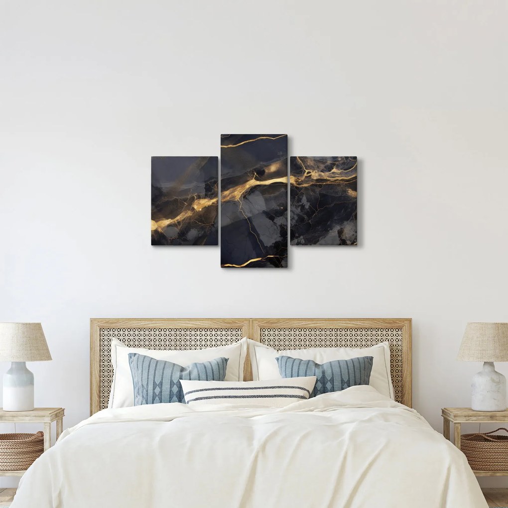 Obraz - Čierno - zlatý dekor (90x60 cm)