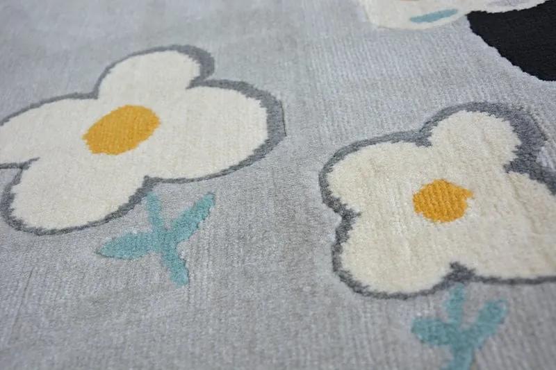 styldomova Detský sivý koberec PASTEL myška