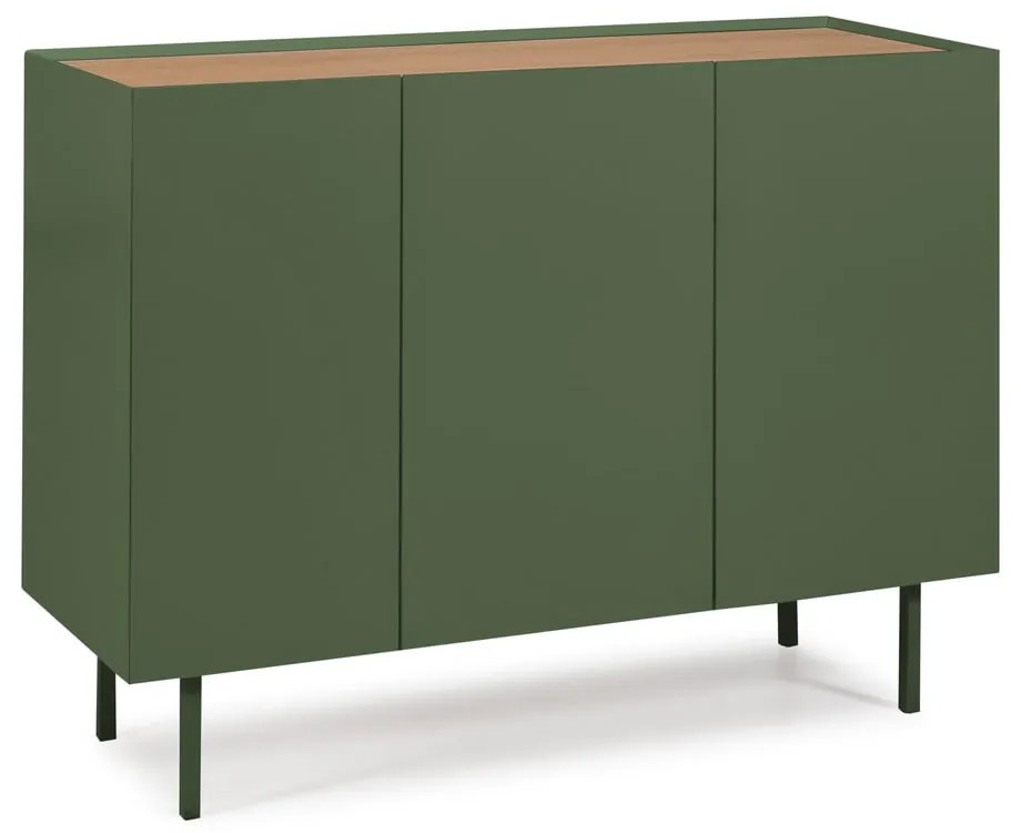 Zelená nízka komoda v dekore duba 110x85 cm Arista – Teulat