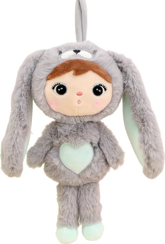 Mojkáčik - Bábika králik šedo mätová mini  30 cm