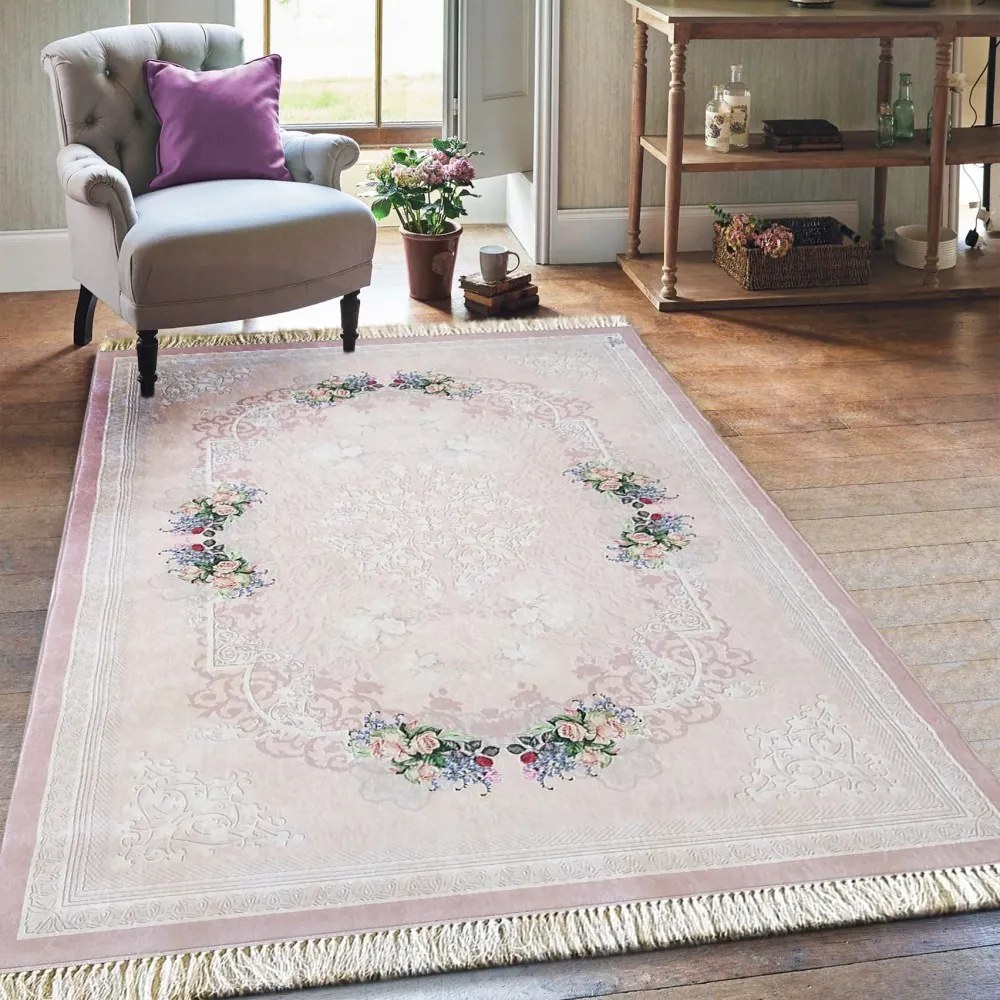 DomTextilu Jemný ružový koberec s nízkym vlasom 19710-135160