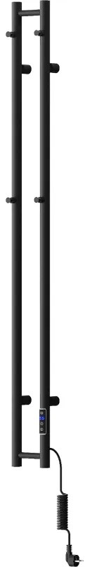 Mexen Pino, elektrické vykurovacie teleso s vešiakmi na uteráky 1405x137 mm, 150 W, čierna, W301-1405-137-00-70