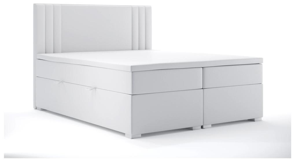 Kontinentálna posteľ 180 cm Morcano (biela ekokoža) (s úložným priestorom). Vlastná spoľahlivá doprava až k Vám domov. 1044270