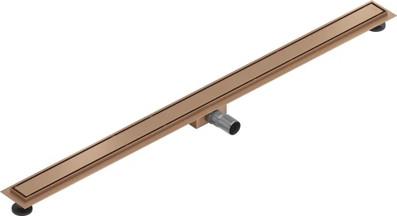 Mexen Flat, lineárny podlahový žľab 110 cm, medená matná, 1C10110