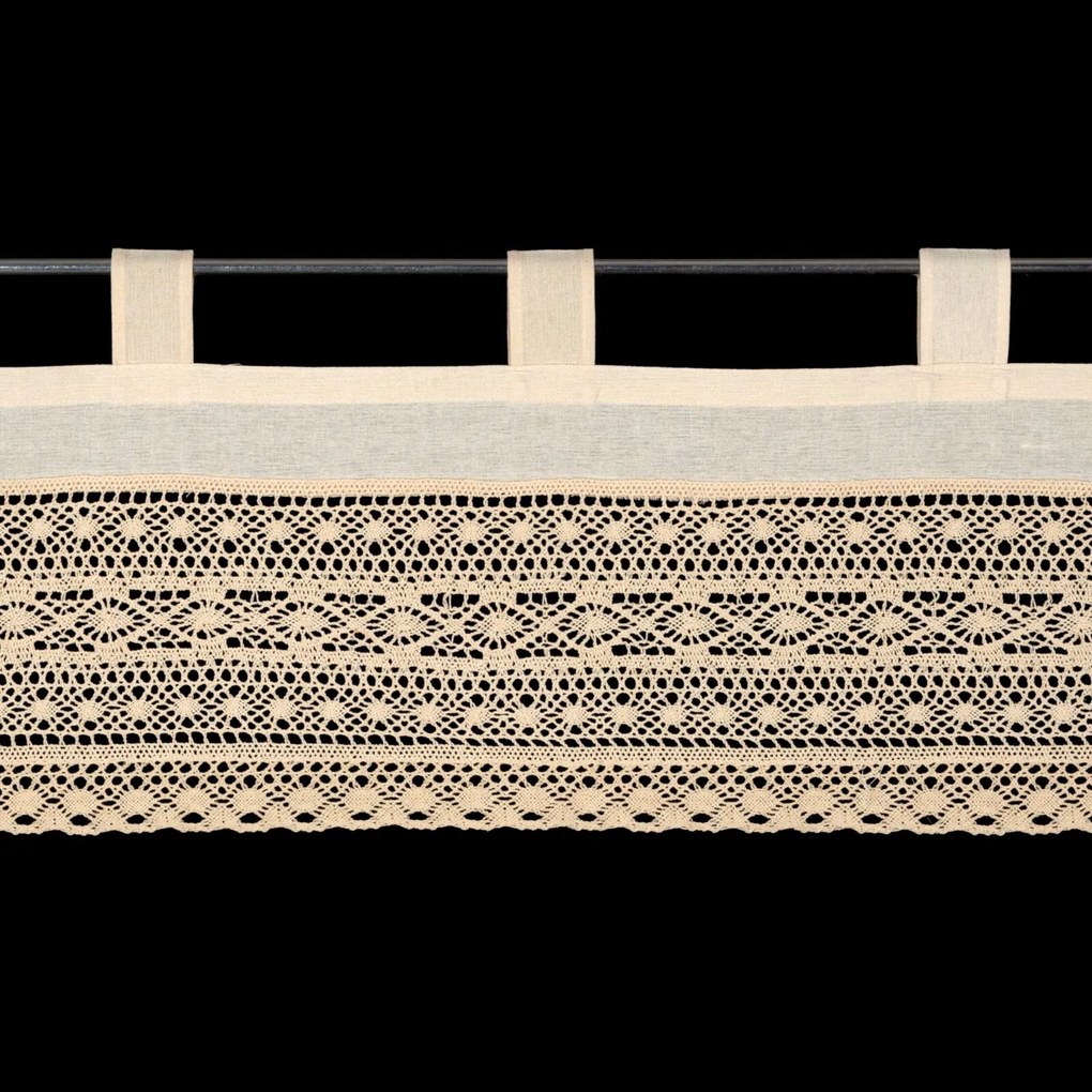 KRÁTKA ZÁCLONA NA PÚTKACH MADDELINE 150X35 CM SVETLOBÉŽOVÁ