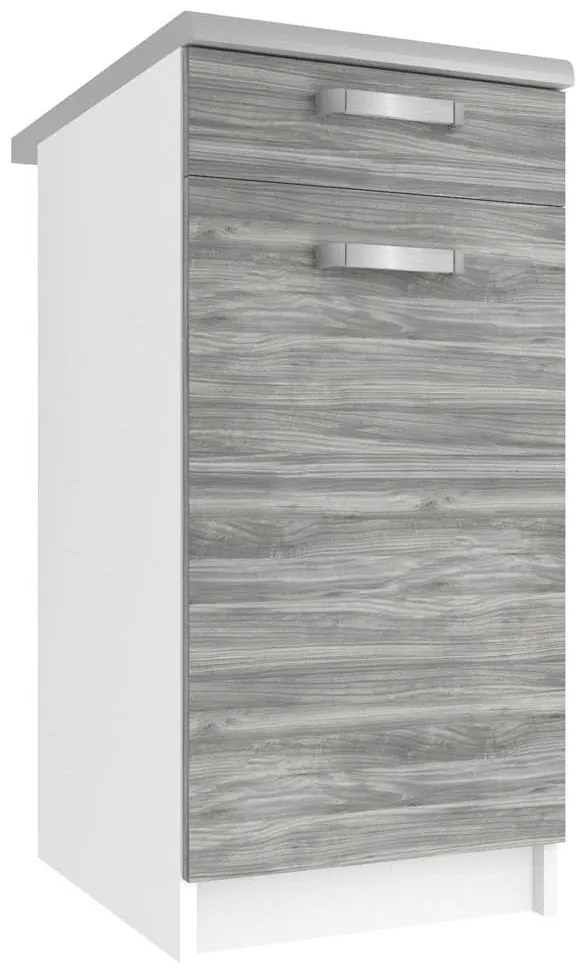 Kuchynská skrinka Belini spodná so zásuvkami 40 cm šedý antracit Glamour Wood s pracovnou doskou  TOR SDSZ1-40/1/WT/GW/0/U