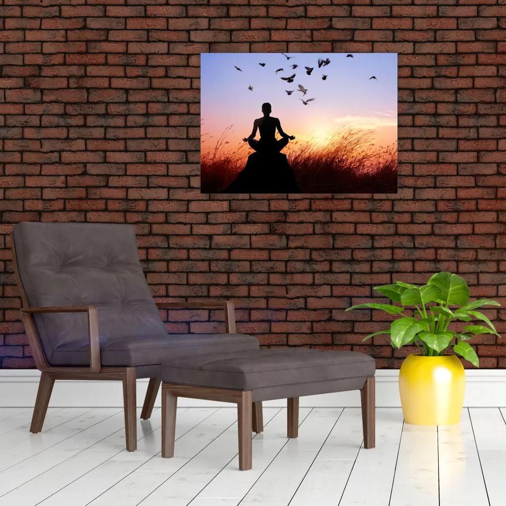 Sklenený obraz - Meditácia (70x50 cm)