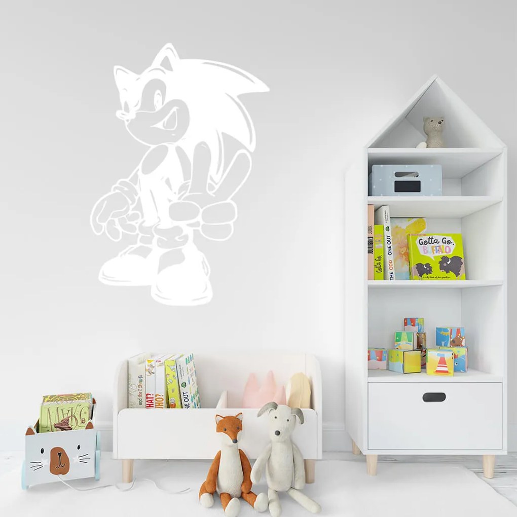 Veselá Stena Samolepka Postava Ježko Sonic Farba: oranžová, Veľkosť: 40 x 27 cm