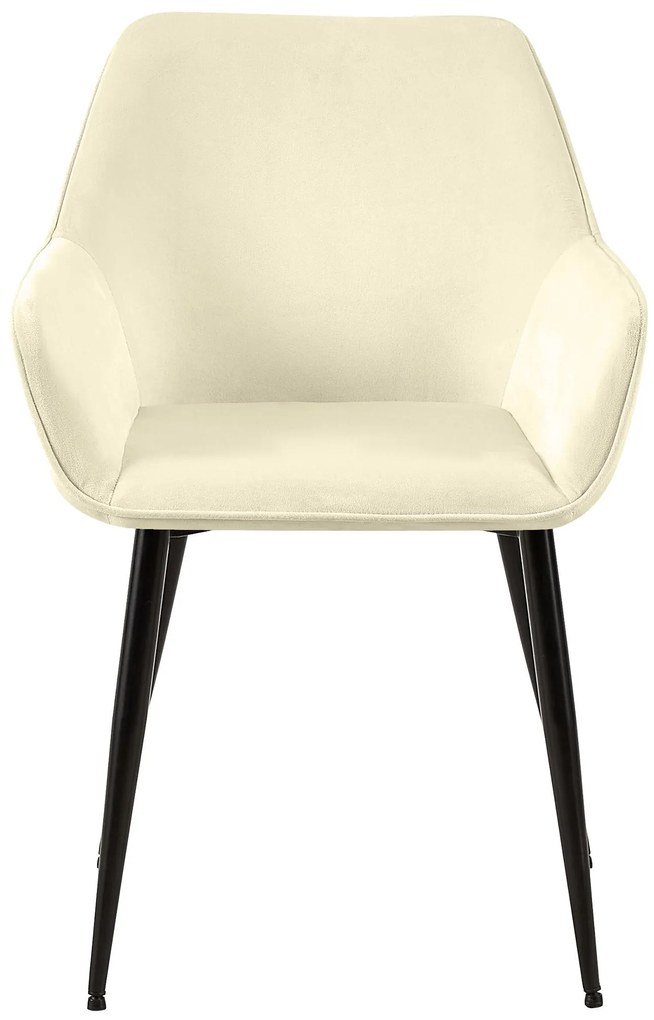 Sada 2 ks jedálenskej stoličky Luena zamat - krémová