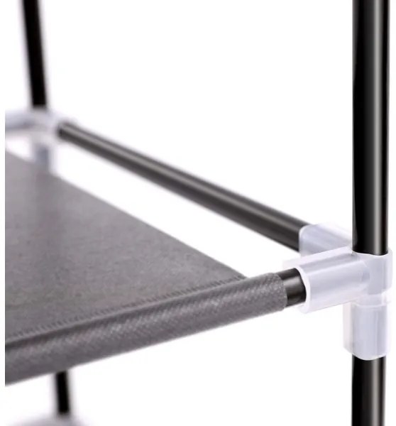 Úložná látková skriňa s policami MATIS 88x160 cm čierna