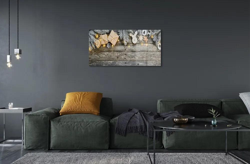 Sklenený obraz Vetvičky darčeky kužele 100x50 cm