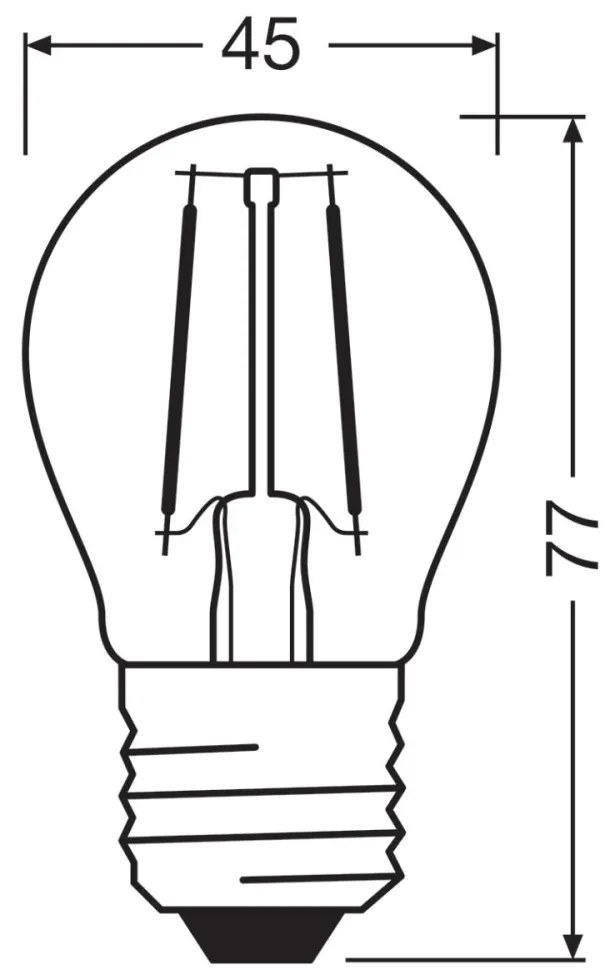 LED žiarovka E27 P45 CL 4W = 40W 470lm 2700K Warm 300° Filament OSRAM STAR