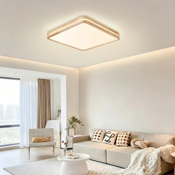 Brilagi - stmievateľné LED svietidlo MOLINA SQUARE LED/80W/230V, dub, 60x60 cm + diaľkový ovládač