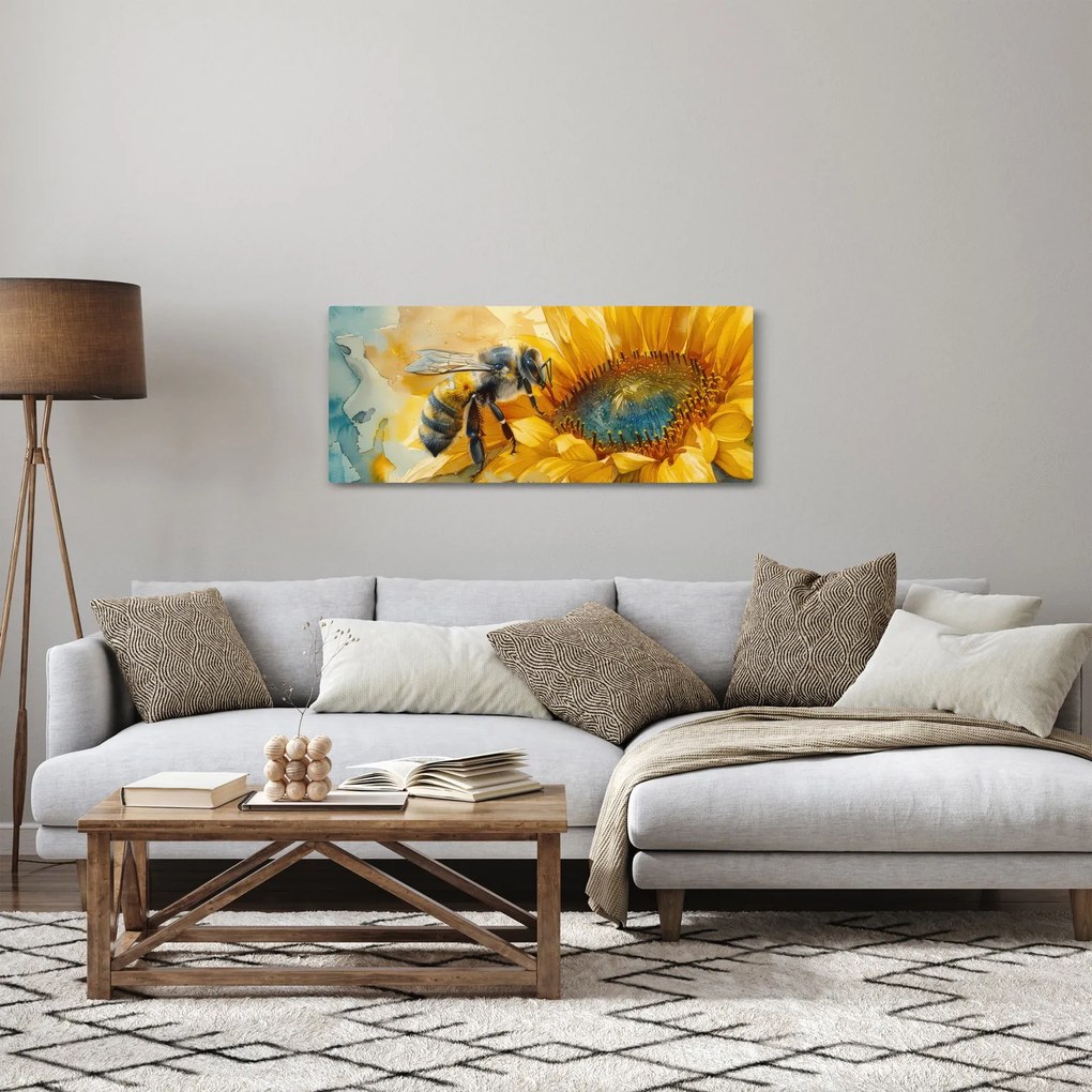 Obraz - Včielka, akvarel (120x50 cm)