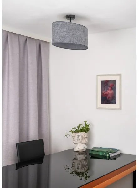 Duolla - Prisadený luster OVAL 1xE27/15W/230V šedá