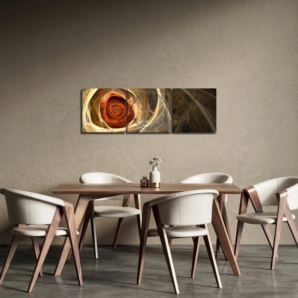 Obraz - Ruže umeleckého duchu (s hodinami) (90x30 cm)