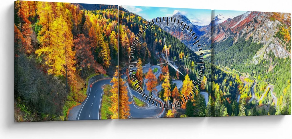 Obraz - Malojský priesmyk (s hodinami) (90x30 cm)