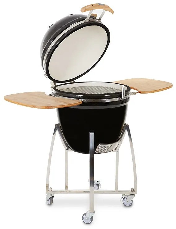 Kamado Keramický gril KLASIK SET 50cm Čierny Glassy