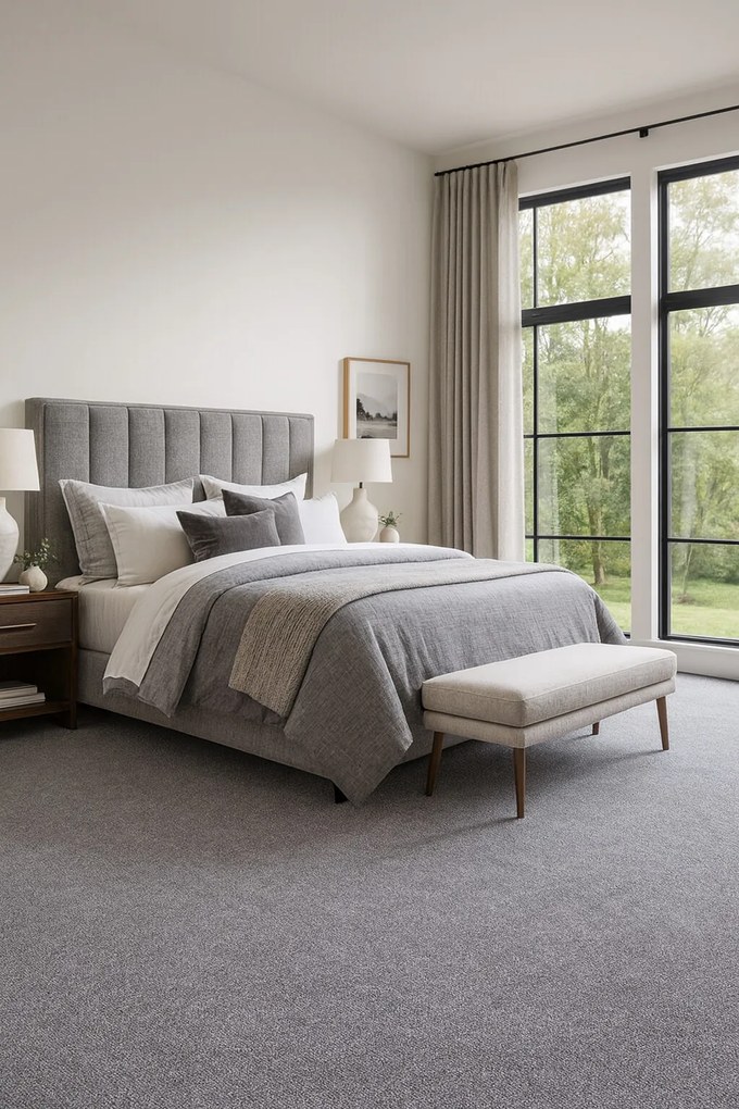 Metrážny koberec Atlas 92, na mieru, šíře 4m, šedá, filc, chodba / predsieň, AladinWorld Expres