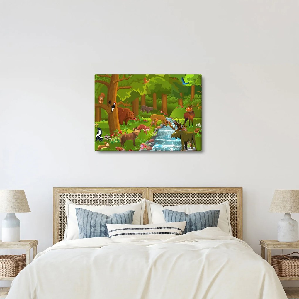 Detský obraz so zvieratkami (70x50 cm)