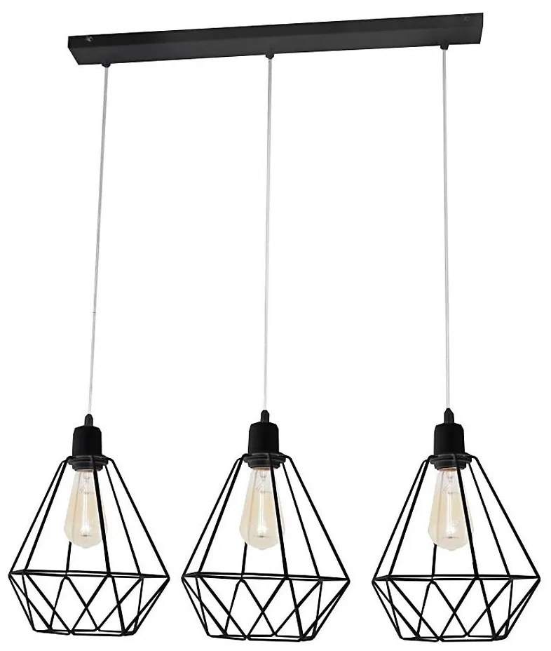 Luster KARO 3xE27/15W/230V čierna