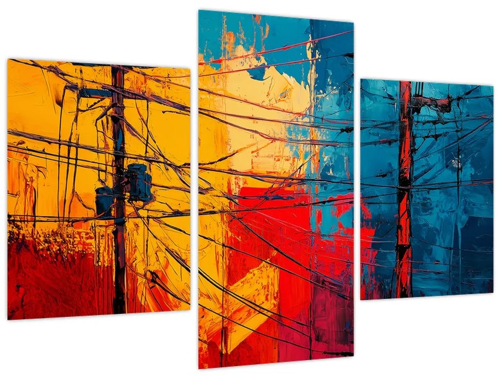 Obraz - Abstraktné elektrické vedenie (90x60 cm)