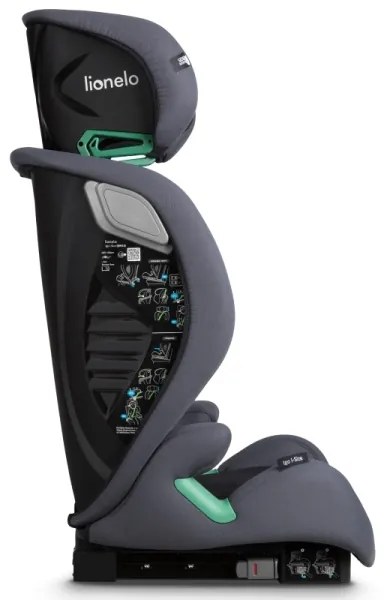 Lionelo - Detská autosedačka IGO i-Size 100-150 cm Grafitovo-sivá