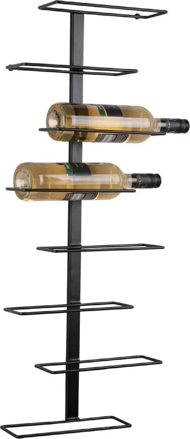 Čierny nástenný kovový regál na víno počet fliaš 8 Float – PT LIVING