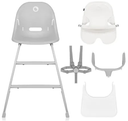 Lionelo - Detská jedálenská stolička 2v1 DALIA biela/šedá