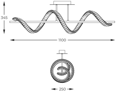 Zuma Line MX3170-1-3GT - LED Luster na tyči ATHESA LED/24,5W/230V 2700-6000K + DO