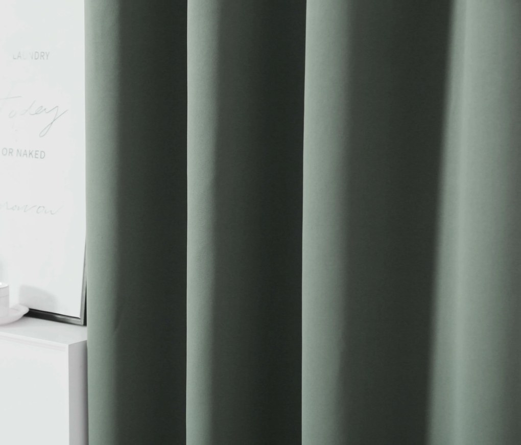 Sivozelený záves OXFORD 140x250 cm Zavesenie: Kovové krúžky