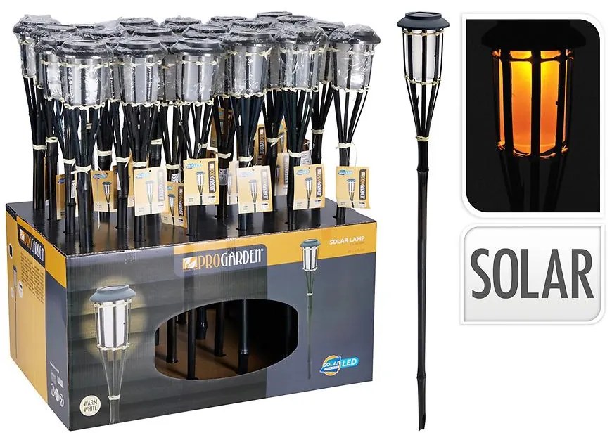 Bambusová solárna lampa čierna 65CM