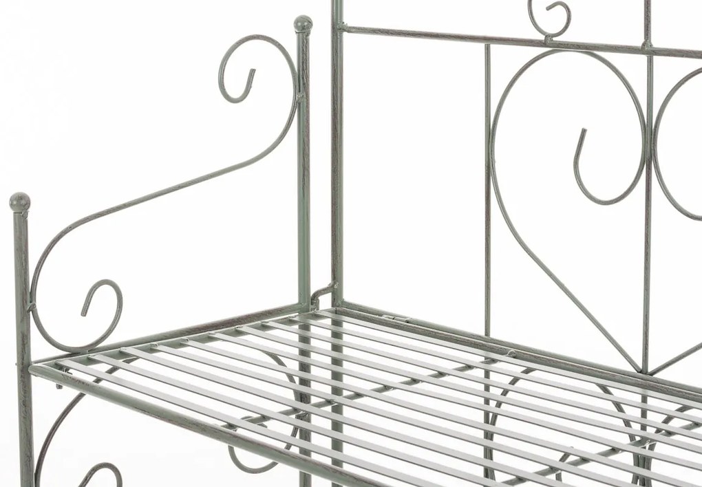 Kovová polica regál Lenja - Zelená antik