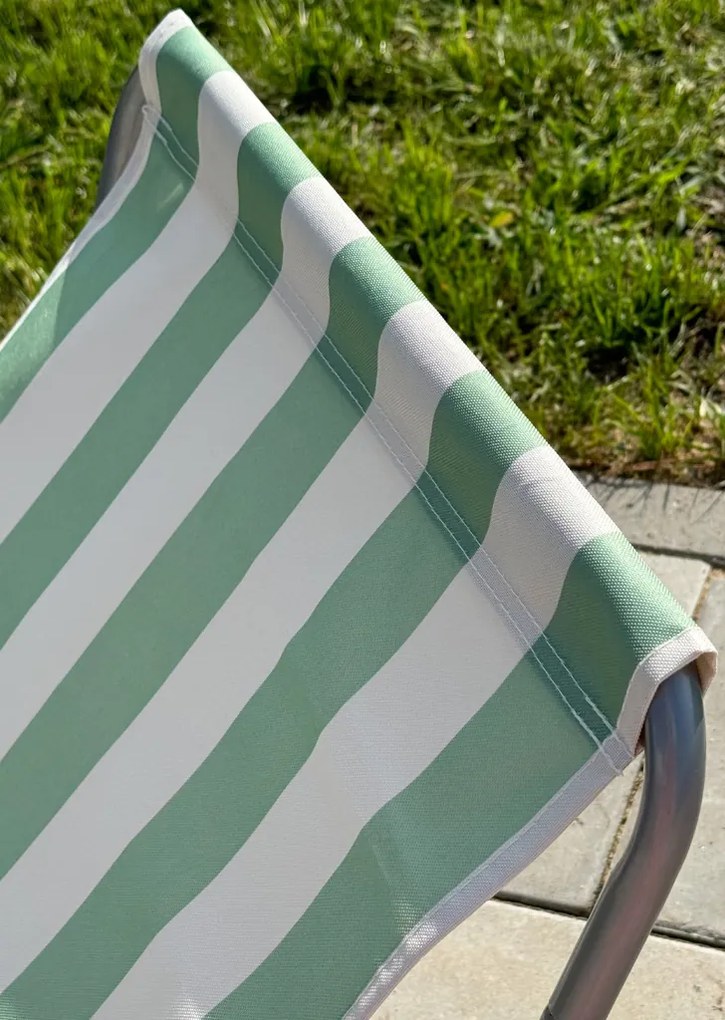Súprava 2 ks skladacích plážových ležadiel SAND, modré pruhy