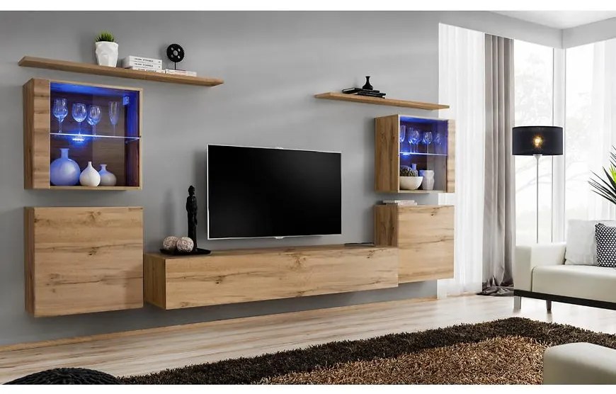 Obývacia stena Switch Sklo +LED XIV Wotan