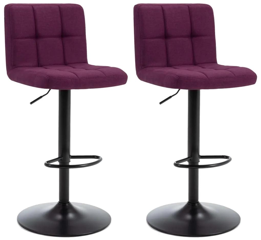 vidaXL Barové stoličky 2 ks, fialové, látka