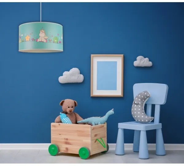 Duolla - Detský luster na lanku UNICORN 1xE27/15W/230V pr. 35 cm